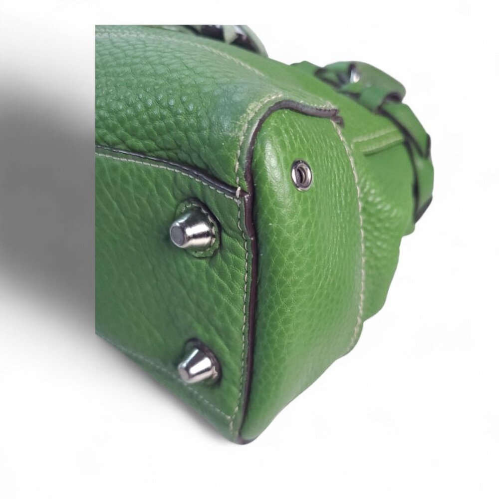 COACH Hampton Pebble Green Leather Satchel & matching wallet - Picture 8 of 11